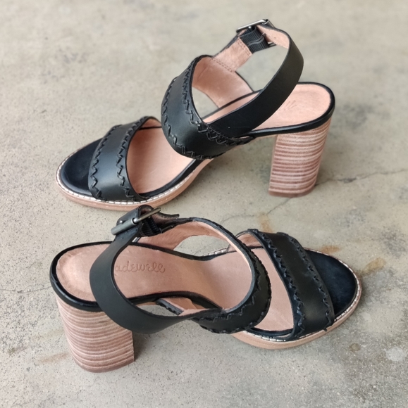 Madewell Angie Heeled Sandal Black Leather - Picture 5 of 8
